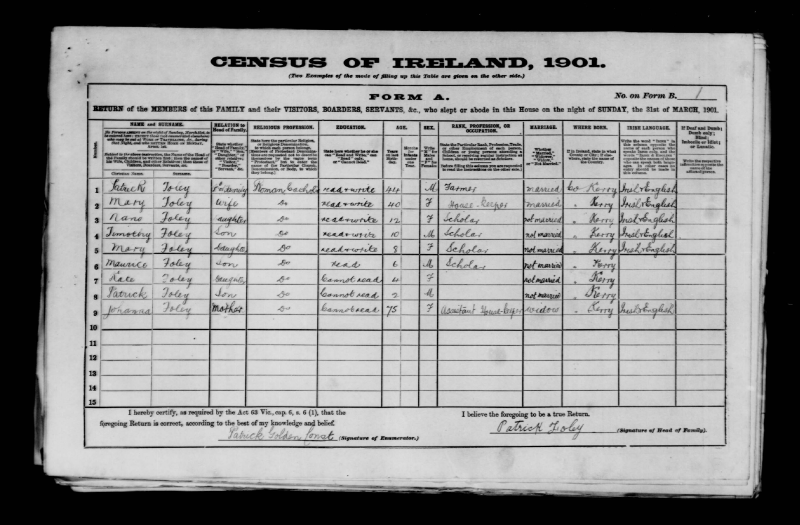 1901 Census Household Return